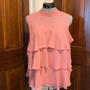 Apt. 9 dusty rose sleeveless layered blouse XL